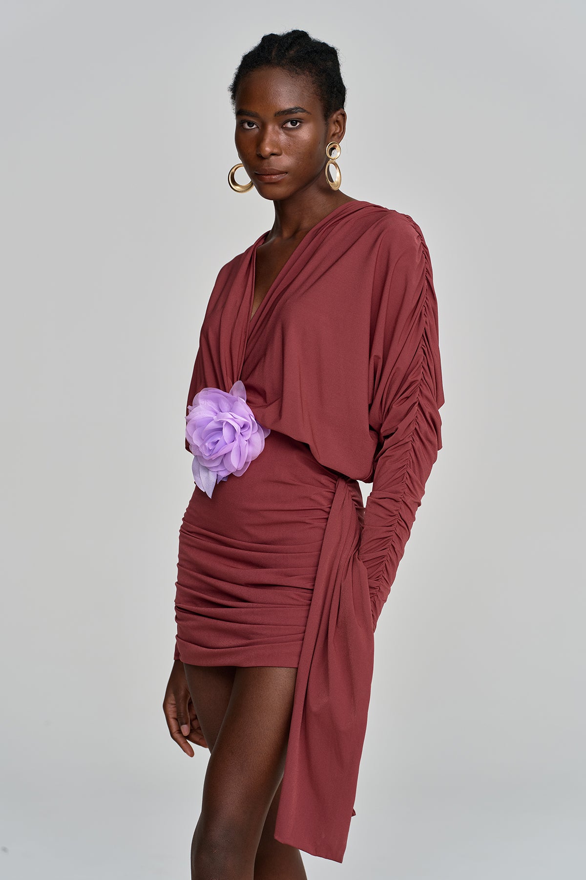 Floral Cross Plunge Mini Dress in Red - Stylish Summer Essential