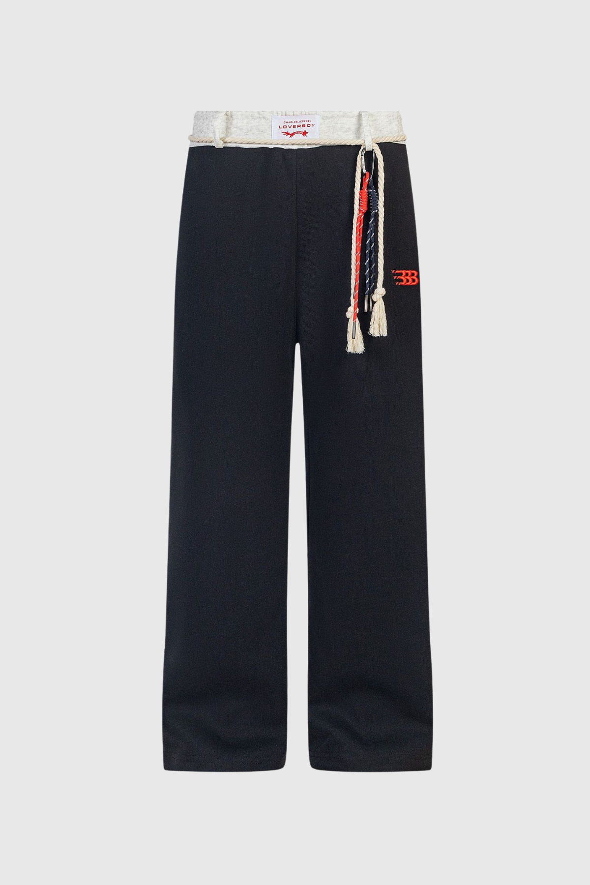 Black Fringe Detail Pants - Elegant & Textured Design