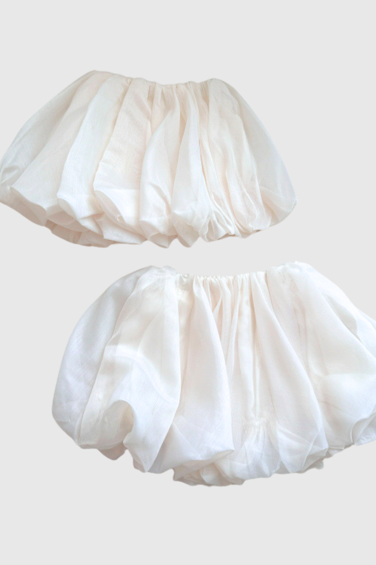 White Puffy Bubble Skirt Womens Mini Skirt