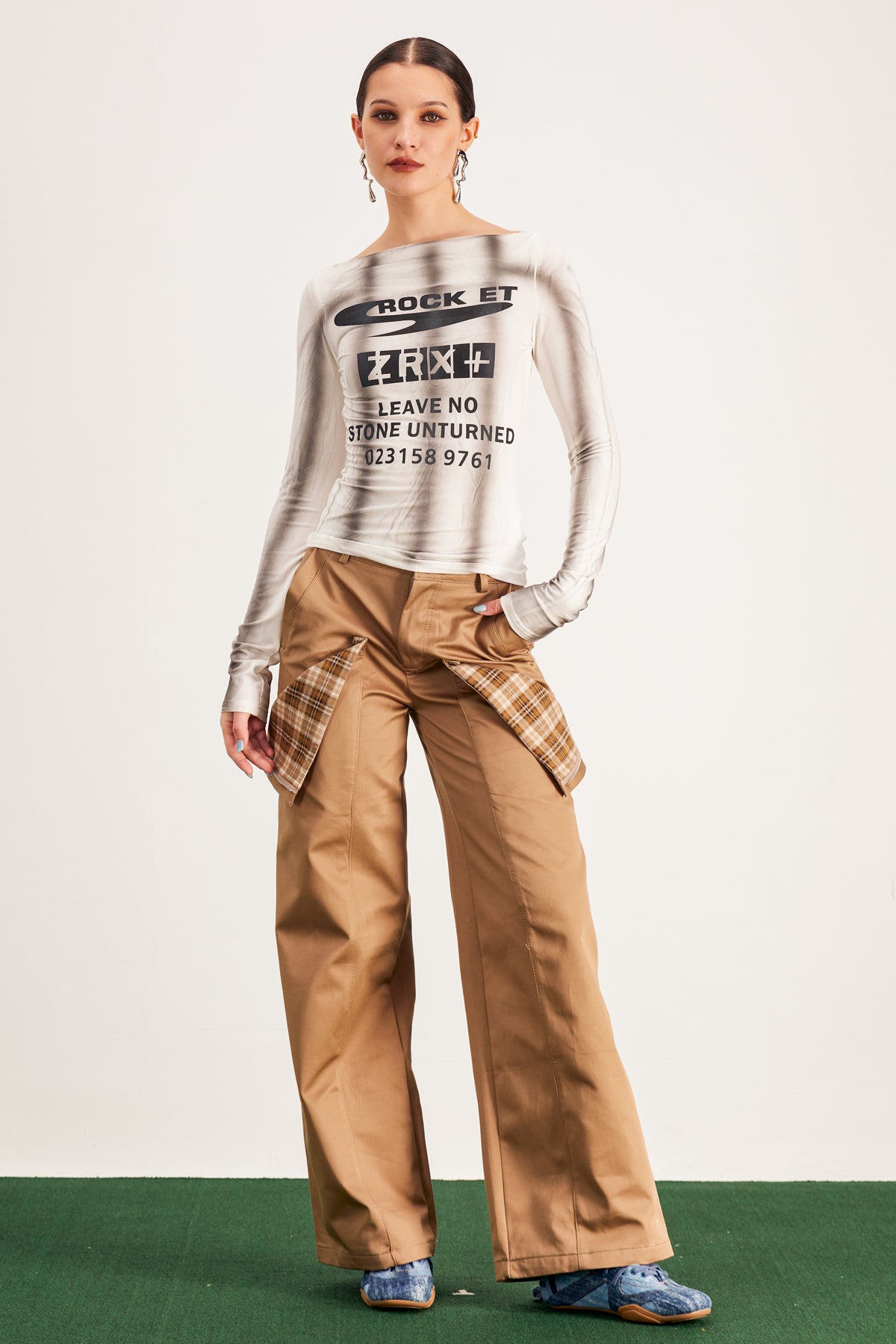 Baran Printed Hayley Womens Top - White Urban Edge Style