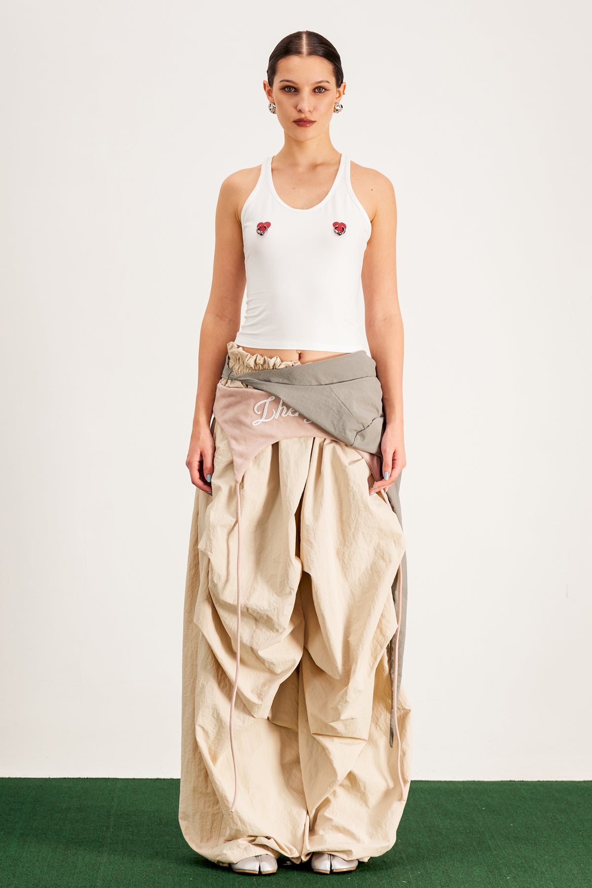 Apricot Asymmetric Wide Leg Pants - Modern Fashion Statement