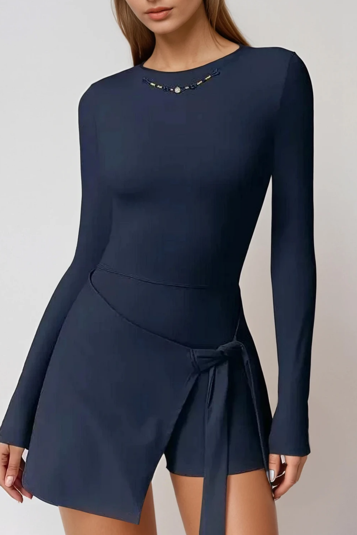 Navy Long Sleeve Tennis Dress - Womens Activewear