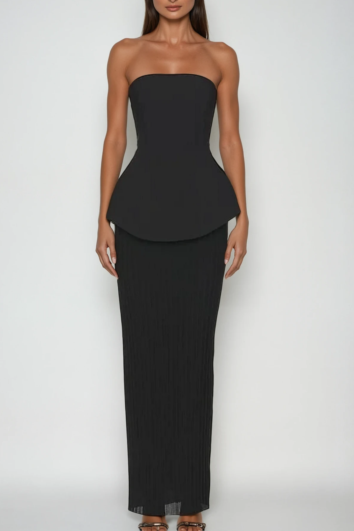 Black Strapless Maxi Skirt Set - Stylish & Versatile