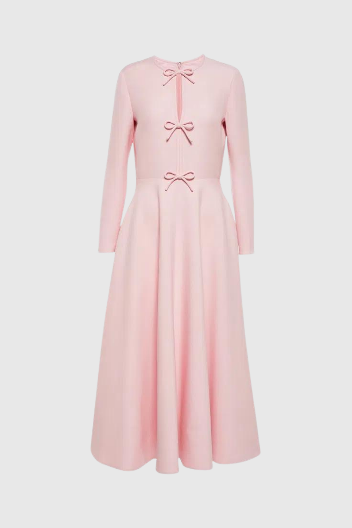Pink Patchwork Bow Ruffle Maxi Dress