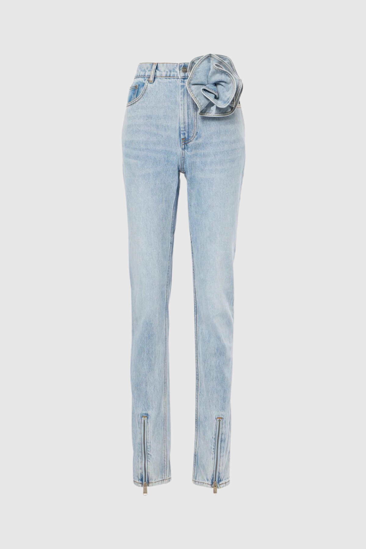 Floral Zipper Skinny Jeans in Blue | Innovare Denim