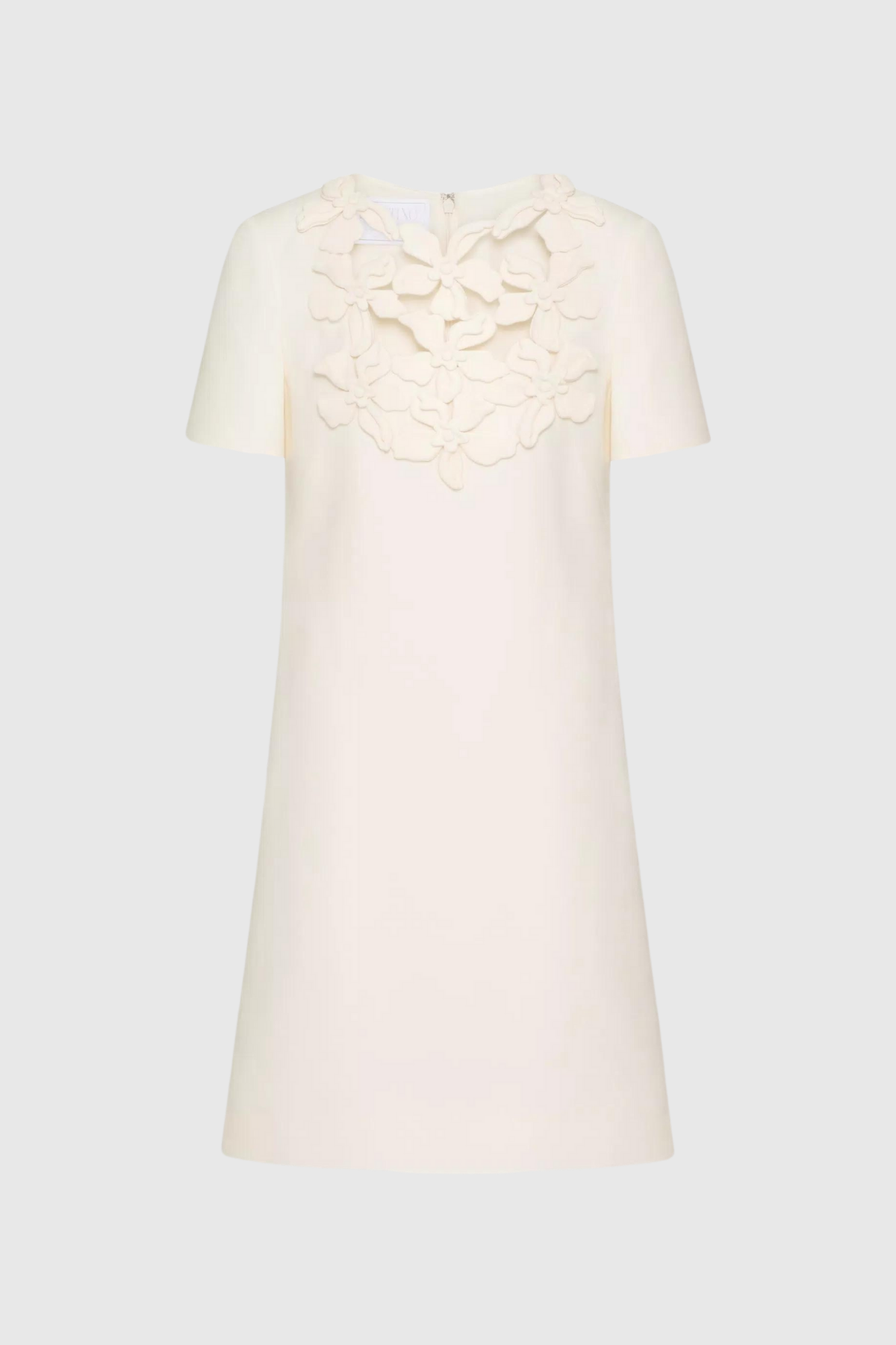 Floral Short Sleeve Mini Dress White Summer Wear