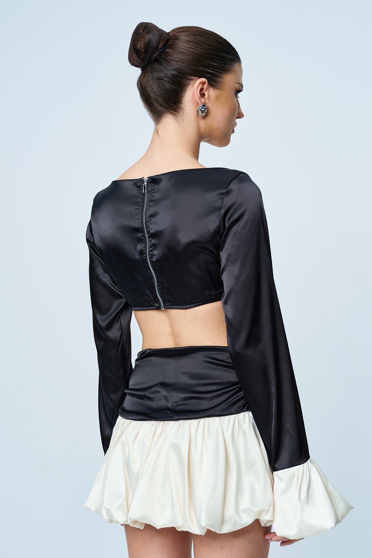 Modern Ruch Detail Skirt Set