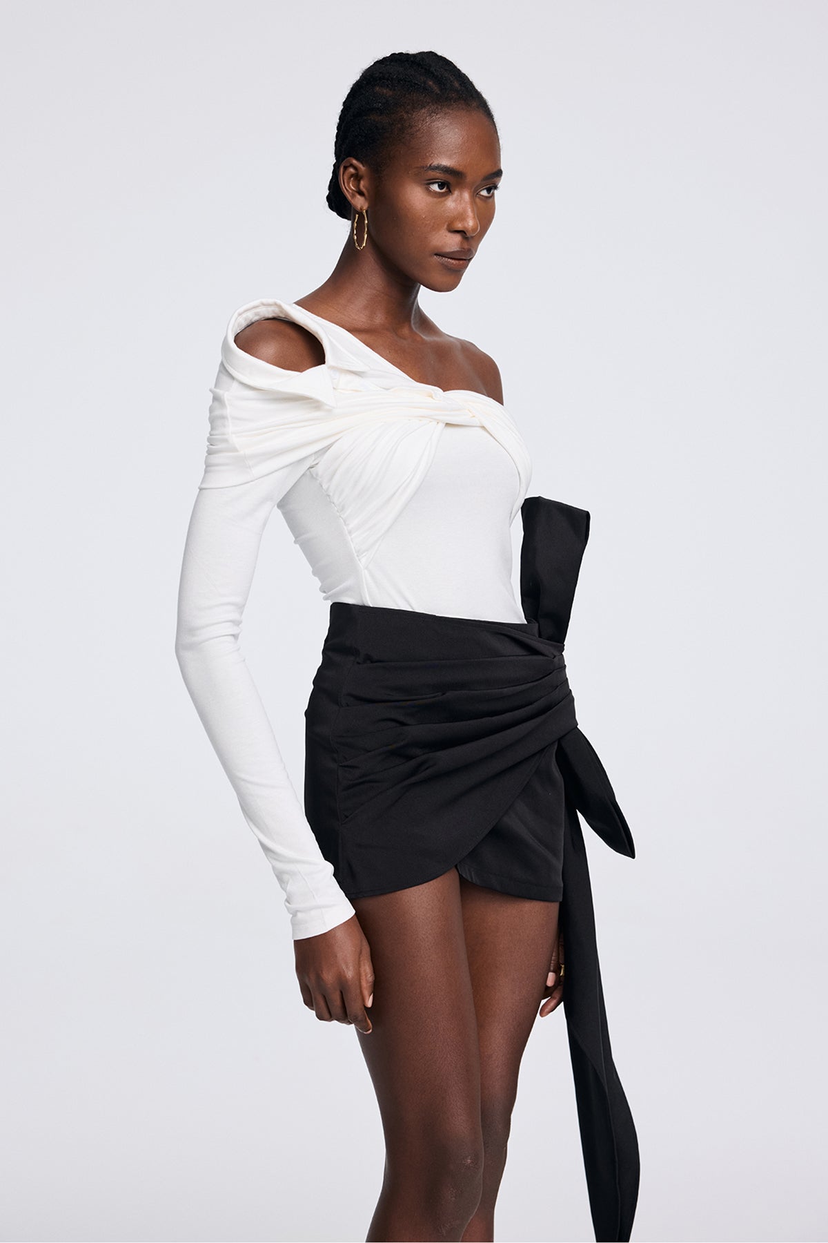 White Twist One Shoulder Top