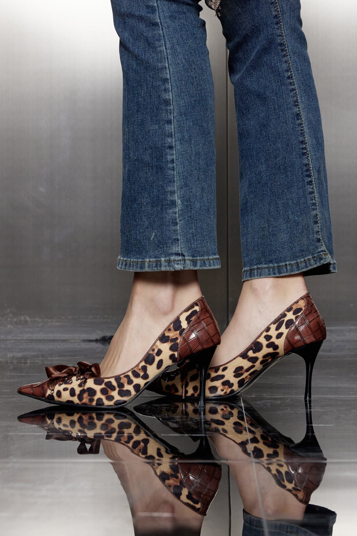 Leopard Lace Up High Heels - Stylish and Comfortable