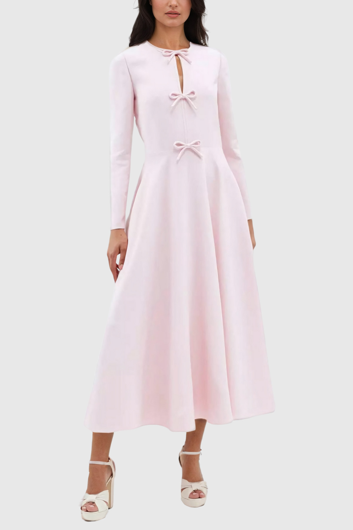 Pink Patchwork Ruffle Maxi Dress