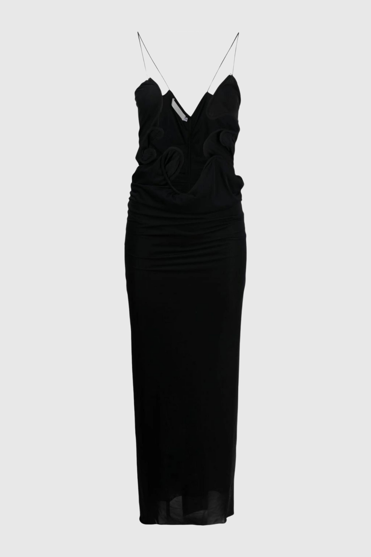 Black Halter Neck Maxi Dress with Hollow Cutout Design