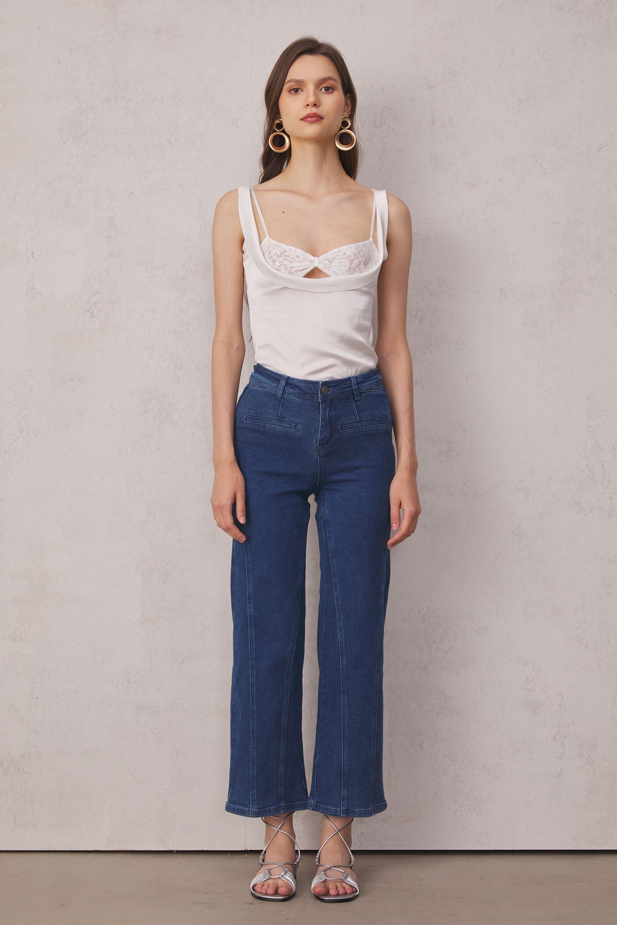Blue Bow High Rise Jeans - Stylish Comfort Fit