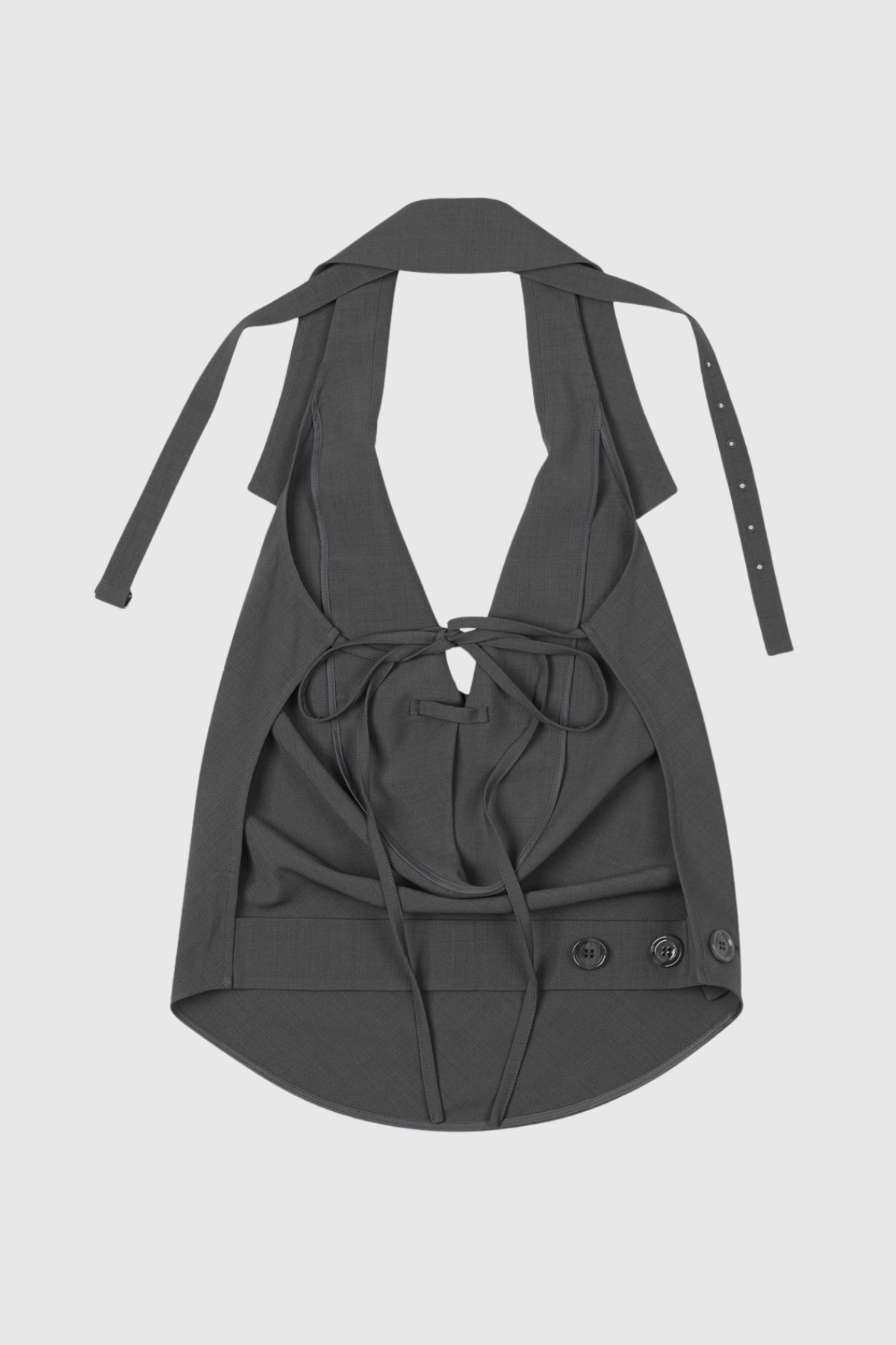 Backless Lace Up Grey Top - Elegant Angelica Design